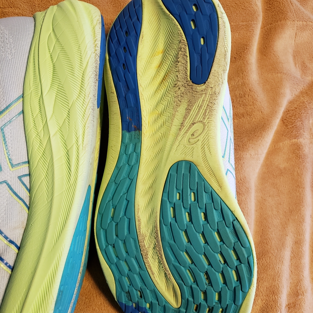 Asics Gel-Nimbus Light Blue and Lime Green Running/Athletic Shoes - Picture 3 of 3
